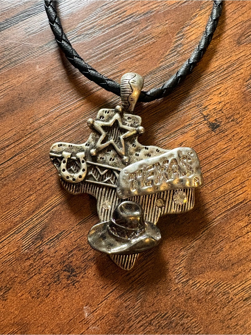Texas Western Star Pendant Necklace - Silver Tone